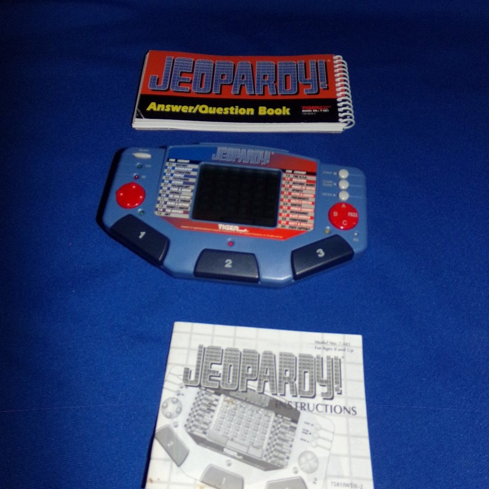 Vintage Electronic Jeopardy Game w/ Cartridge, Q&A book, & Instructions - 1995